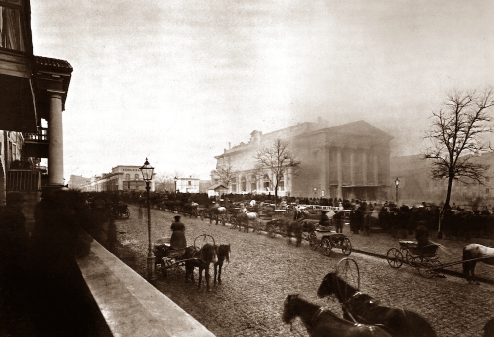 Вид на театр с Ланжероновской, 1860-е
