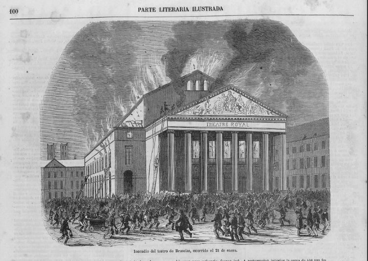 Пожар в Королевском оперном театре Брюсселя 21 января 1855 г.